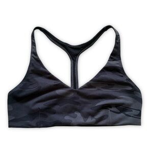 Lululemon Arise Bra Black Retro Camo Size 6 Yoga Athletic Activewear